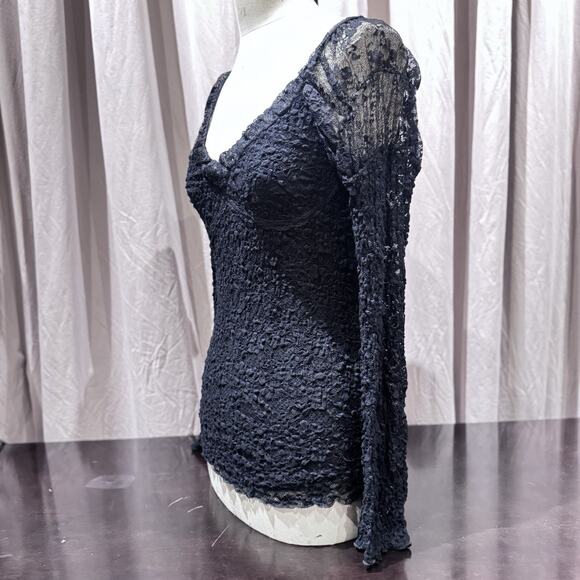 Ann Ferriday Vintage Juliette Fairy Pucker Lace Empire Top M Unworn Stock! - Picture 2 of 4